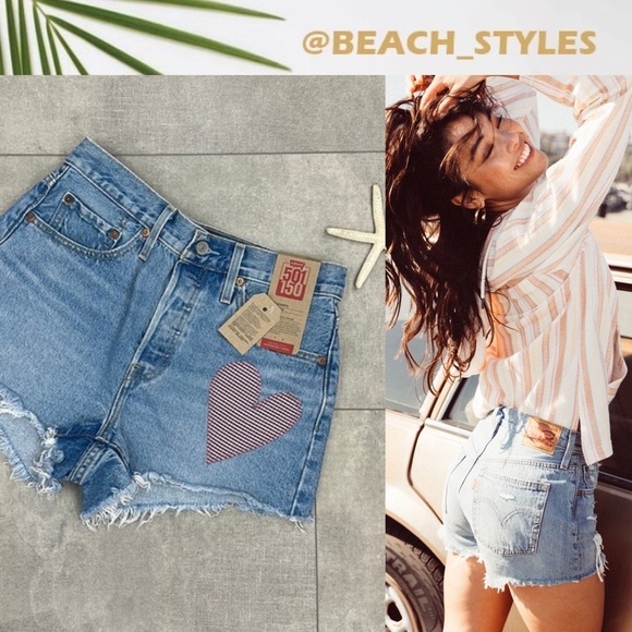 🔆LEVI’S🔆 501 150 year anniversary heart shorts Limited, edition collectors - Picture 1 of 13